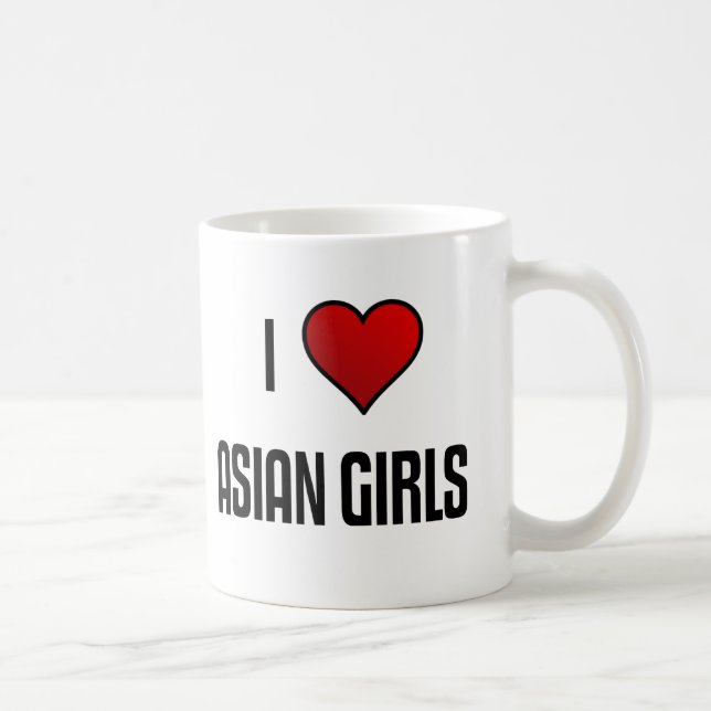 I Liebe-asiatische Mädchen-Tasse Kaffeetasse (Rechts)