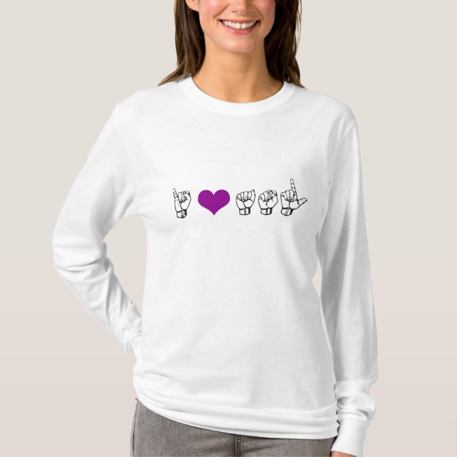 I Liebe ASL (amerikanisches Zeichen-Sprache) T-Shirt (Vorderseite)