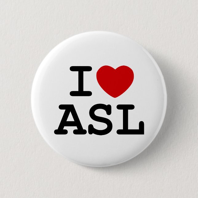 I Liebe ASL Button (Vorderseite)