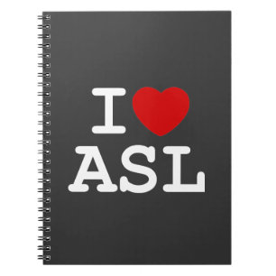 I Liebe ASL Notizblock