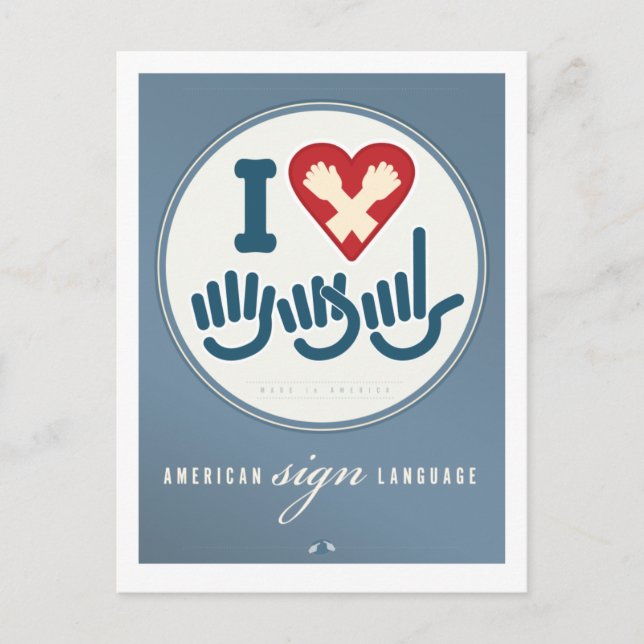 I Liebe ASL Postkarte (Vorderseite)