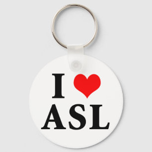 I LIEBE ASL SCHLÜSSELANHÄNGER