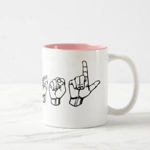 I Liebe ASL-Tasse Zweifarbige Tasse