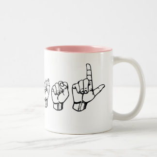 I Liebe ASL-Tasse Zweifarbige Tasse
