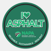 I Liebe Asphalt Aufkleber - Runde