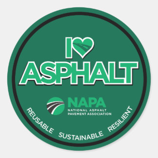I Liebe Asphalt Aufkleber - Runde