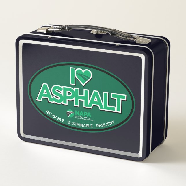 I Liebe Asphalt Klassische Metalldose Metall Brotdose (Rückseite)