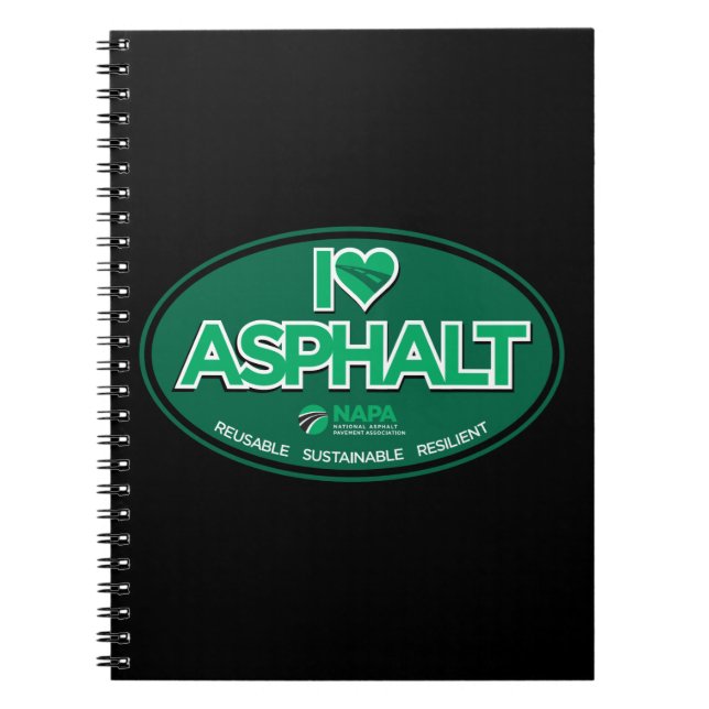 I Liebe Asphalt Notebook Notizblock (Vorderseite)