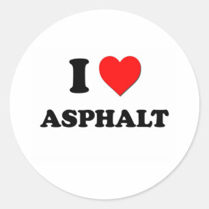 I Liebe Asphalt Runder Aufkleber
