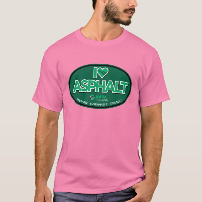 I Liebe Asphalt T - Shirt der Männer - Rosa (Vorderseite)