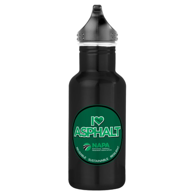 I Liebe Asphalt Wasserflasche - Schwarz (Rechts)