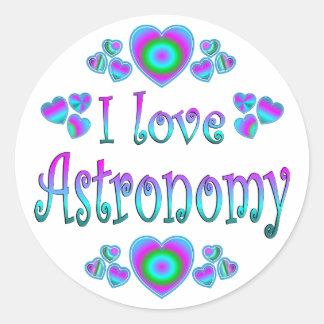 I Liebe Astronomie Runder Aufkleber