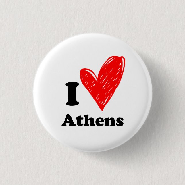 I Liebe Athen Button (Vorderseite)