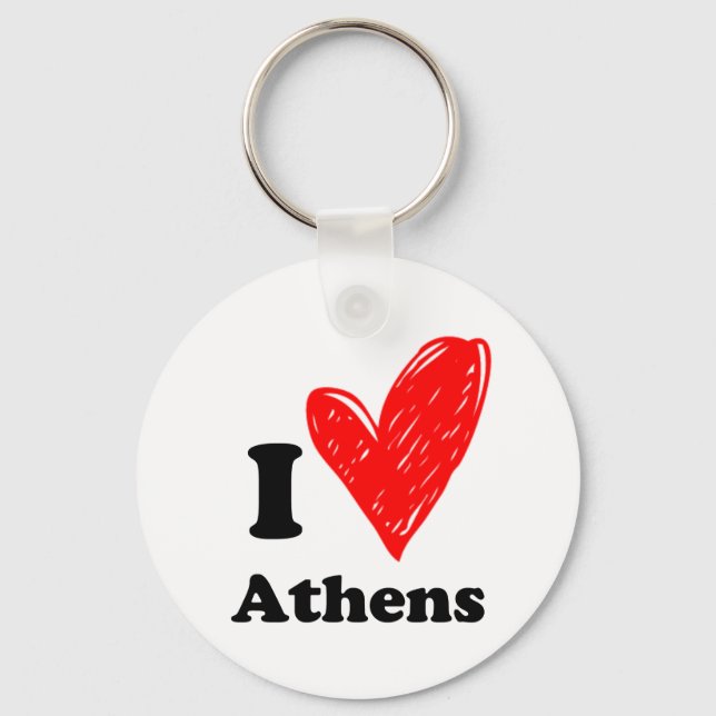 I Liebe Athen Schlüsselanhänger (Vorderseite)