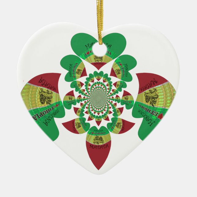 I Liebe Äthiopien Liebliche Herzklopfen Keramikornament (Vorne)