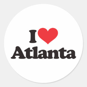 I Liebe Atlanta Runder Aufkleber