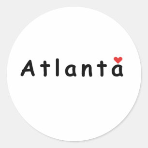 I Liebe Atlanta Runder Aufkleber