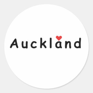 i Liebe Auckland Runder Aufkleber