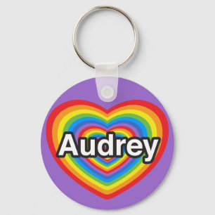 I Liebe Audrey. Liebe I Sie Audrey. Herz Schlüsselanhänger