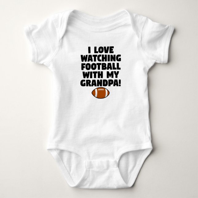 I Liebe-aufpassender Fußball mit meinem Großvater Baby Strampler (Vorderseite)