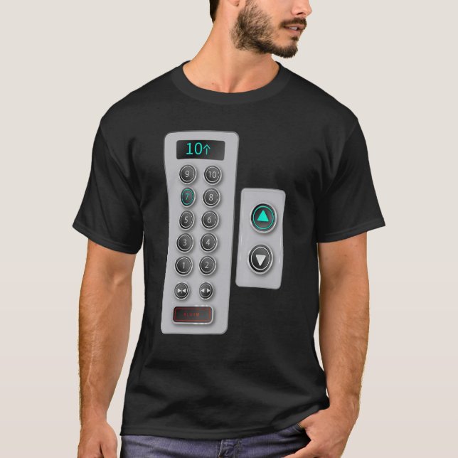 I Liebe Aufzug Niedliche Aufzugstasten Mechanische T-Shirt (Vorderseite)