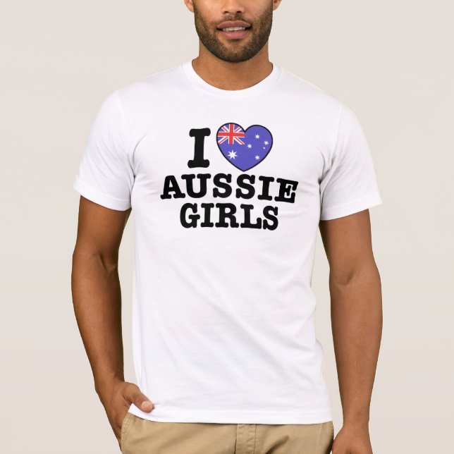 I Liebe Aussie Girls T-Shirt (Vorderseite)