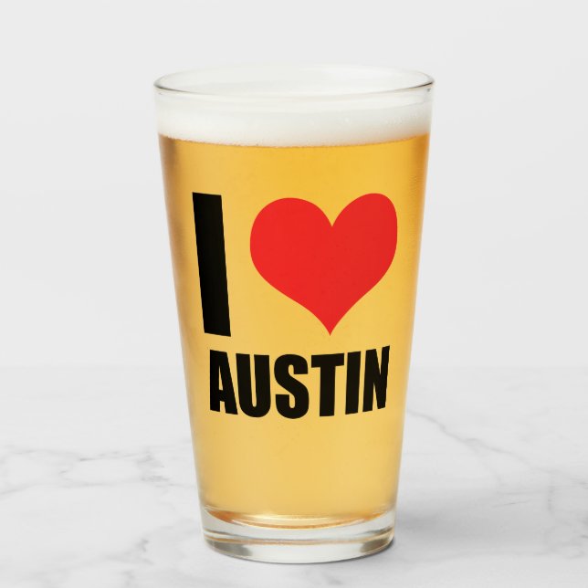 I Liebe Austin Glas (Vorne (Gefüllt))