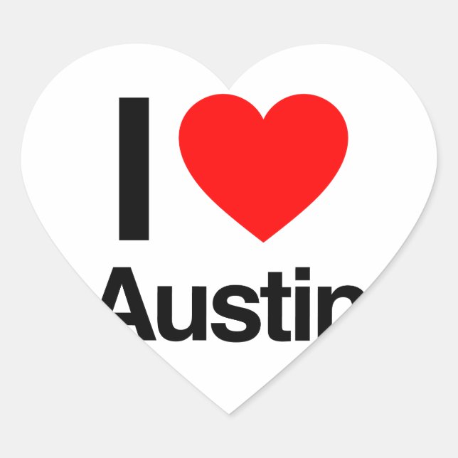 i Liebe austin Herz-Aufkleber (Vorderseite)