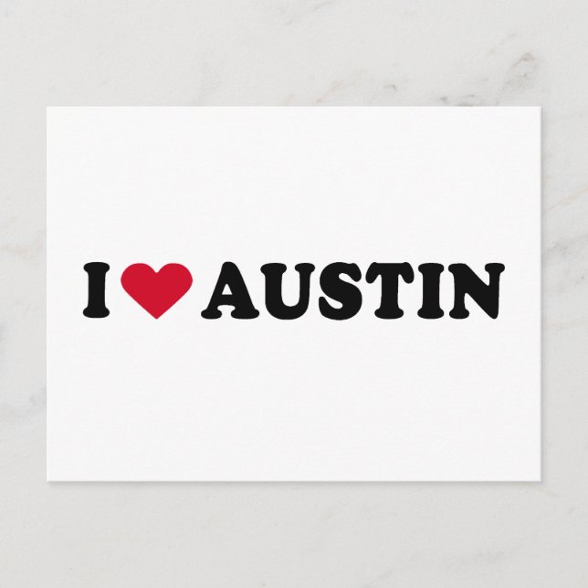 I LIEBE AUSTIN / ICH HERZ AUSTIN POSTKARTE (Vorderseite)