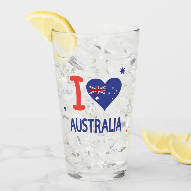 "I LIEBE AUSTRALIA" Australien Tag 26. Januar Glas (Vorderseite Ice)