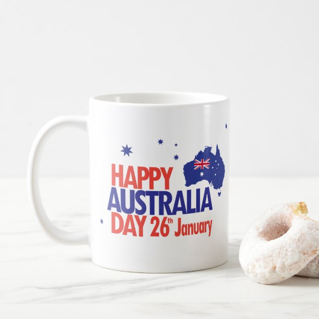 "I LIEBE AUSTRALIA" Australien Tag 26. Januar Kaffeetasse (Mit Donut)
