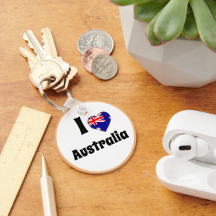 I Liebe Australien & Herz - Land, Reisen/Sport Schlüsselanhänger