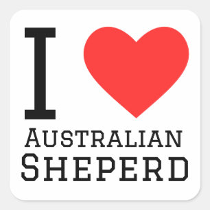 I Liebe Australischer Hirte Quadratischer Aufkleber