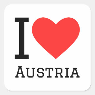 I Liebe Austria Quadratischer Aufkleber