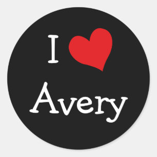 I Liebe Avery Runder Aufkleber