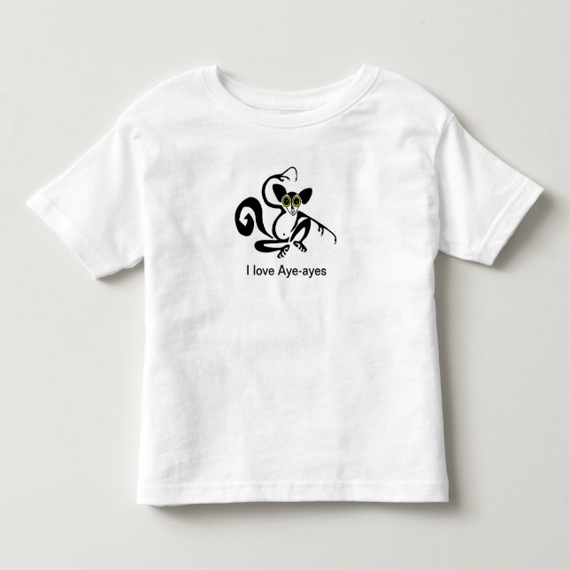 I Liebe AYE-AYES - Primat - Tierliebhaber - Wildti Kleinkind T-shirt (Vorderseite)