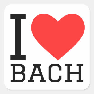 I Liebe Bach Quadratischer Aufkleber