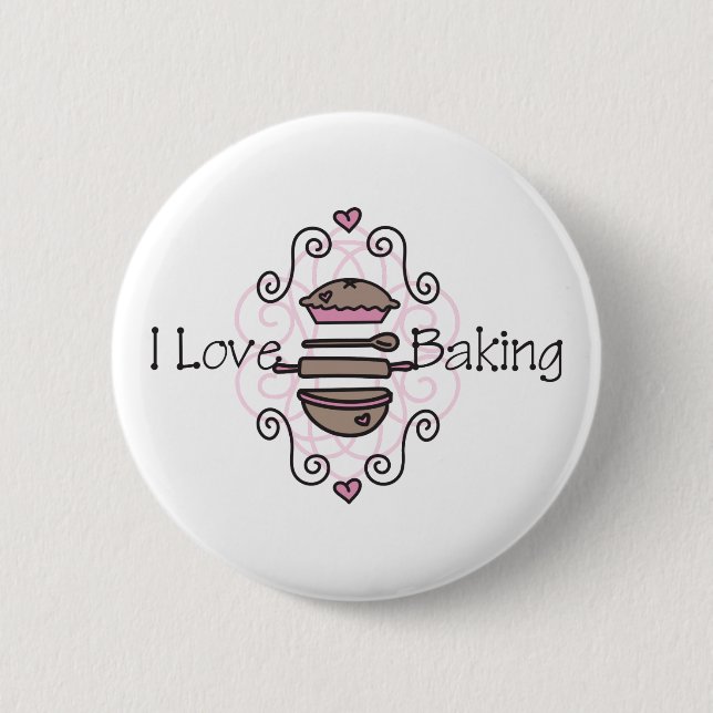 I Liebe Backen Button (Vorderseite)