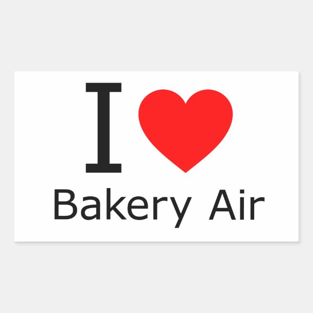 I Liebe Bäckerei Air Rechteckiger Aufkleber (Vorderseite)
