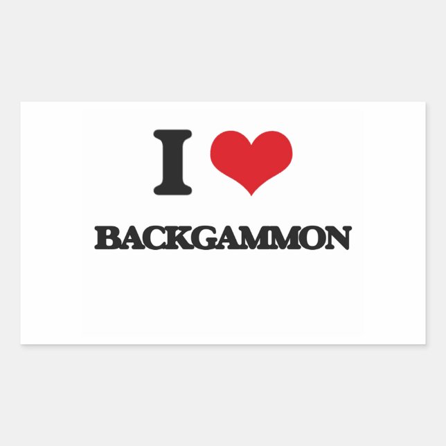 I Liebe Backgammon Rechteckiger Aufkleber (Vorderseite)