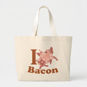 I LIEBE BACON Flugschwein Jumbo Stoffbeutel