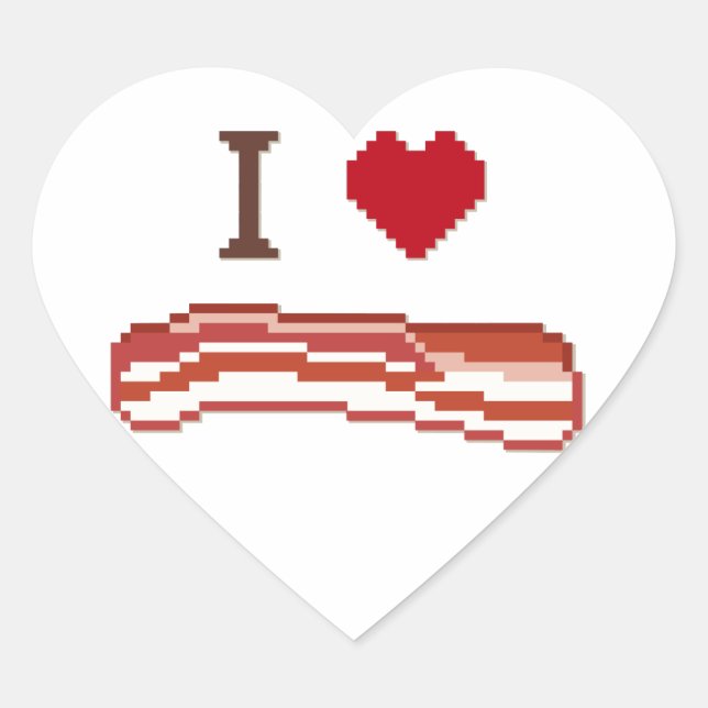 I Liebe Bacon Herz-Aufkleber (Vorderseite)