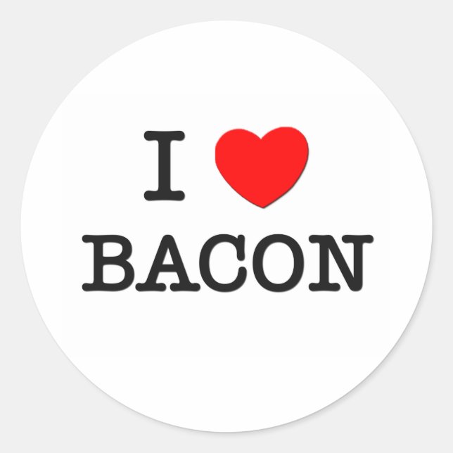 I Liebe Bacon Runder Aufkleber (Vorderseite)