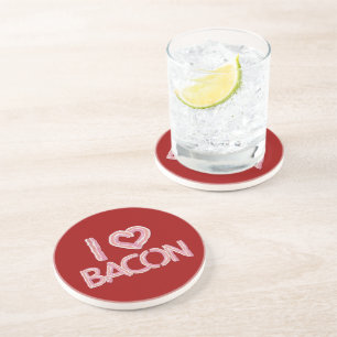 I Liebe Bacon Sandstein Untersetzer
