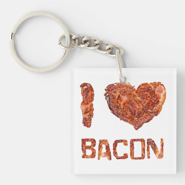 I Liebe Bacon Schlüsselanhänger (Vorderseite)