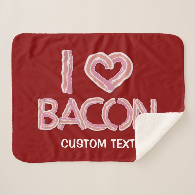 I Liebe Bacon Sherpadecke (Vorderseite (Horizontal))