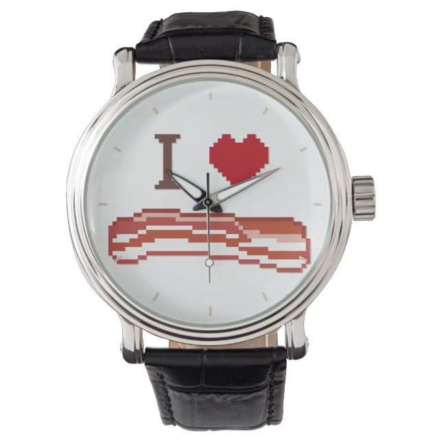 I Liebe Bacon Wrist Watch Armbanduhr (Vorderseite)