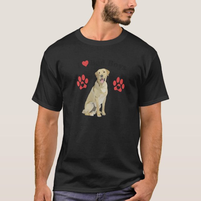 I Liebe Bad Boys Männliche Gelbe Labrador Welpe Hu T-Shirt (Vorderseite)