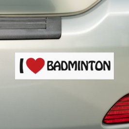 I Liebe Badminton Autoaufkleber