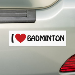 I Liebe Badminton Autoaufkleber